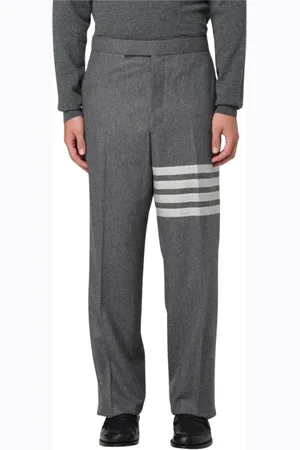 Thom Browne Homme, Pantalons, Gris, Taille: XL Pantalon Gris à Rayures