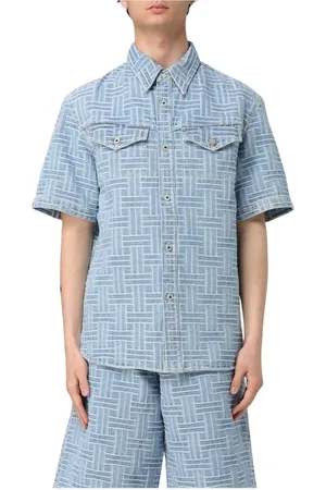 Kenzo Homme, Chemises, Bleu, Taille: M Chemise Bleue Tissée Homme Élégant