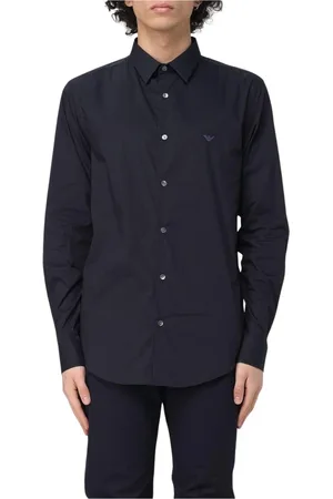 Emporio Armani Homme, Chemises, Bleu, Taille: L Chemise Blanche Classique en Popeline