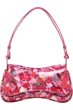 Diesel Femme, Sacs, Multicolore, Taille: ONE Size Sac Satchel en Cuir Verni Rose