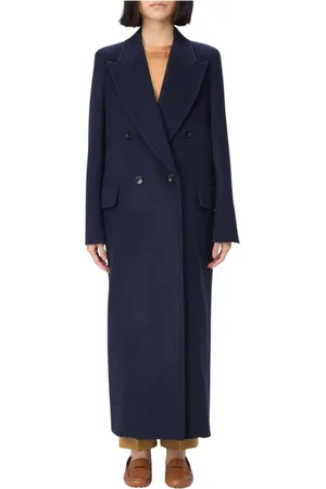 Max Mara Femme, Manteaux, Bleu, Taille: 32 FR Manteau Bleu à Double Boutonnage