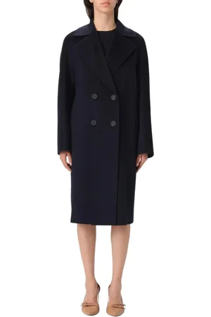 Max Mara Femme, Manteaux, Bleu, Taille: 36 FR Élégant Manteau en Laine Bleue
