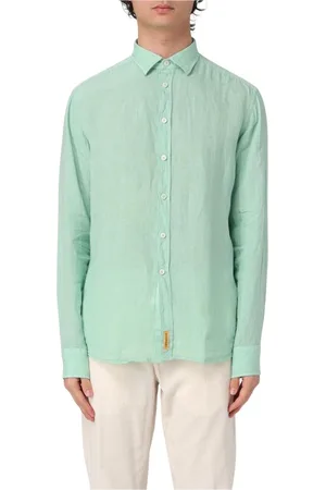 B.D.BAGGIES Homme, Chemises, Vert, Taille: S Chemise Décontractée en Lin Rose