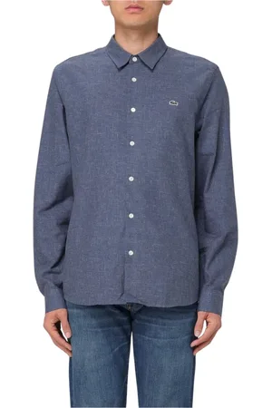 Lacoste Homme, Chemises, Bleu, Taille: 3XL Chemise Texturée à Manches Longues en Bleu
