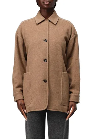 Max Mara Femme, Manteaux, Brun, Taille: 36 FR Manteau Élégant en Laine