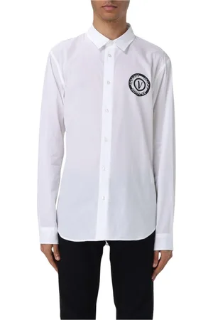 VERSACE Homme, Chemises, Blanc, Taille: M Chemise Blanche Élégant Statement Piece