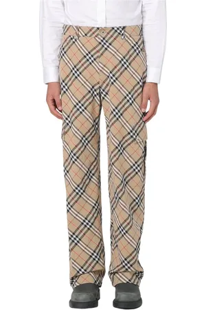 Burberry Homme, Pantalons, Multicolore, Taille: L Pantalon Cargo à Carreaux