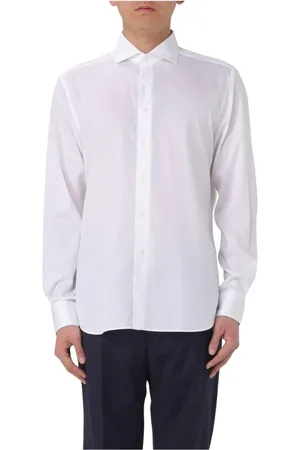 corneliani Homme, Chemises, Blanc, Taille: XL Chemise Bleue à Manches Longues