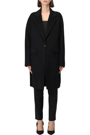 Patrizia Pepe Femme, Manteaux, Noir, Taille: 42 FR Manteau Classique Noir Style Élégant
