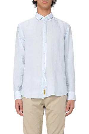 B.D.BAGGIES Homme, Chemises, Bleu, Taille: 2XL Chemise en Lin Rose Élégante et Intemporelle