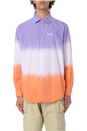 ARIES Homme, Chemises, Multicolore, Taille: XL Chemise à Manches Longues Ombre Multicolore Pièce Statement
