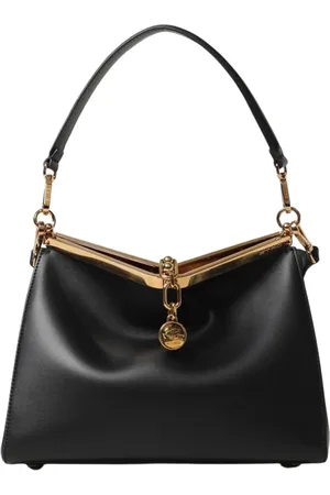 Etro Femme, Sacs, Noir, Taille: ONE Size Élégant Sac Bandoulière en Lait avec Fermoir Doré