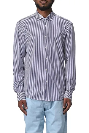 Brian Dales Homme, Chemises, Bleu, Taille: L Chemise Rayée en Coton Bleu