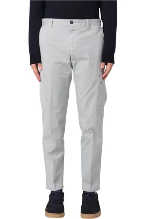 PT Torino Homme, Pantalons, Gris, Taille: L Pantalon Cargo Coupe Décontractée Brûlé