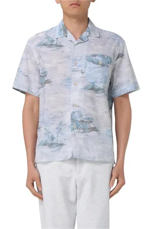 ELEVENTY Homme, Chemises, Multicolore, Taille: M Chemise à Col Camp Imprimé Palmier