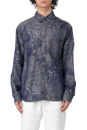 Etro Homme, Chemises, Bleu, Taille: L Chemise Denim Classique Style Moderne