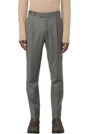 PT Torino Homme, Pantalons, Gris, Taille: M Pantalon Classique Plissé