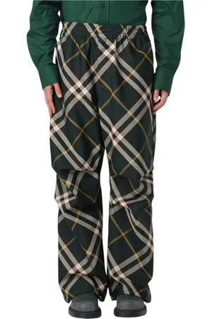 Burberry Homme, Pantalons, Vert, Taille: M Pantalon à Carreaux Vert Coupe Décontractée