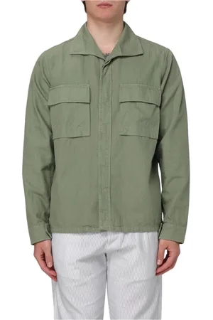 Aspesi Homme, Vestes, Vert, Taille: M Chemise Verte à Manches Longues avec Poches