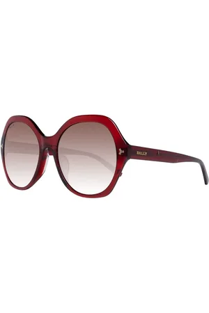 Bally Femme, Accessoires, Rouge, Taille: ONE Size Lunettes de soleil ovales rouges avec verres marron