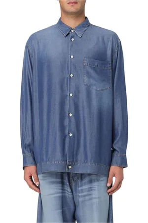 MAGLIANO Homme, Chemises, Bleu, Taille: S Chemise Denim HighLow Hem Élégante