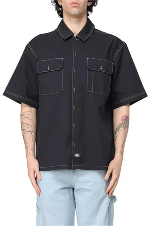 Dickies Homme, Chemises, Noir, Taille: L Chemise Polyvalente à Boutons Sable