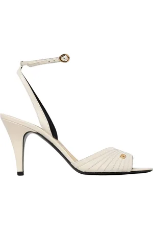 VALENTINO GARAVANI Femme, Chaussures, Blanc, Taille: 40 EU Sandales Plates Blanches avec Bride de Cheville