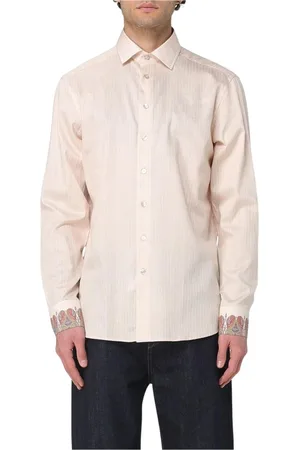 Etro Homme, Chemises, Jaune, Taille: M Chemise à Rayures avec Poignets Paisley