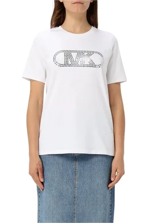 Michael Kors Femme, Tops, Blanc, Taille: 42 FR T-shirt blanc orné de cristaux