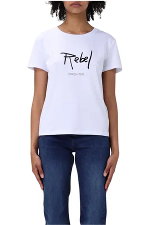 Patrizia Pepe Femme, Tops, Blanc, Taille: 42 FR T-shirt Graphique Élégant pour Femmes