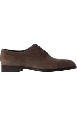 Manolo Blahnik Homme, Chaussures, Brun, Taille: 41 EU Chaussures Oxford Brogue en Daim Marron