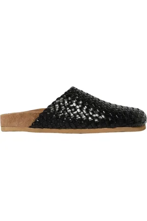 Dragon Diffusion Femme, Chaussures, Noir, Taille: 38 EU Mules Plates en Cuir Tressé Noir