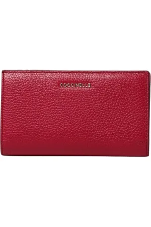 Coccinelle Femme, Accessoires, Rouge, Taille: ONE Size Portefeuille en Cuir Noir à Fermeture Éclair Femme