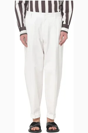 Dolce & Gabbana Homme, Pantalons, Blanc, Taille: L Pantalon Classique Noir Plissé