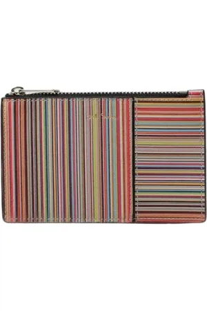Paul Smith Femme, Accessoires, Multicolore, Taille: ONE Size Porte-cartes à Rayures Multicolores