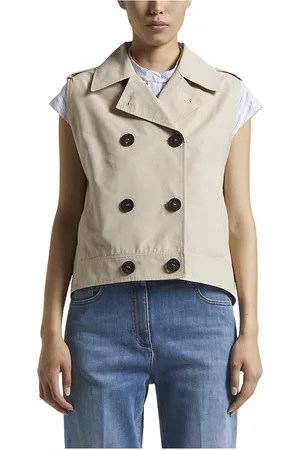 PESERICO SIGN Femme, Vestes, , Taille: 32 FR Gilet trench en faille de coton technique