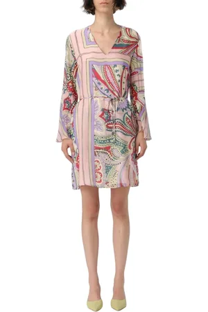 Liu Jo Femme, Robes, Multicolore, Taille: 36 FR Robe Midi Imprimée Florale
