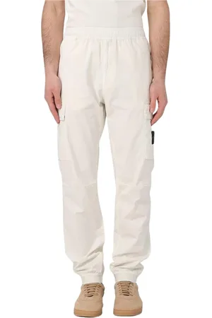 Stone Island Homme, Pantalons, , Taille: W32 Pantalon Cargo Coupe Décontractée Ivoire