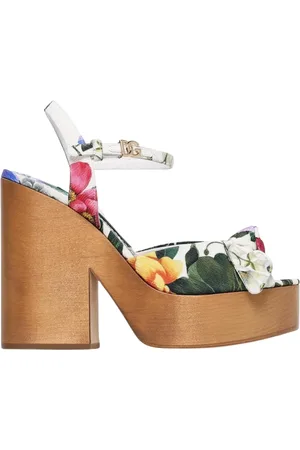 Dolce & Gabbana Femme, Chaussures, Multicolore, Taille: 36 EU Sandales Blanches à et Fleurs