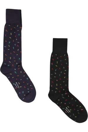 Paul Smith Homme, Sous-vêtements, Multicolore, Taille: ONE Size Chaussettes Colorées avec Inscription Script