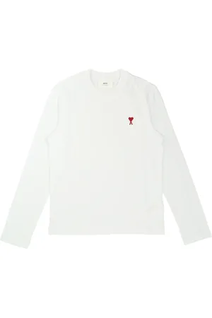 Ami Homme, Tops, Blanc, Taille: L T-shirt en coton à manches longues