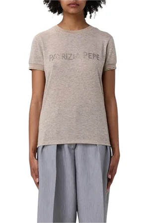 Patrizia Pepe Femme, Tops, , Taille: 38 FR T-shirt à Manches Courtes Cristal