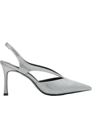 Estro Femme, Chaussures, Gris, Taille: 40 EU Sandales à brides argentées avec strass