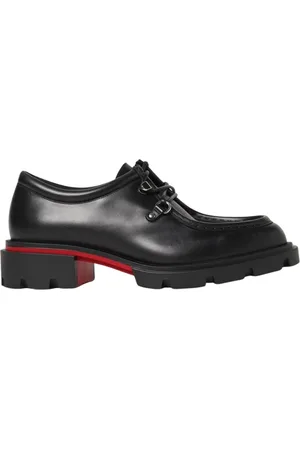 Christian Louboutin Homme, Chaussures, Noir, Taille: 40 EU Chaussures Oxford Brogue en Cuir Noir