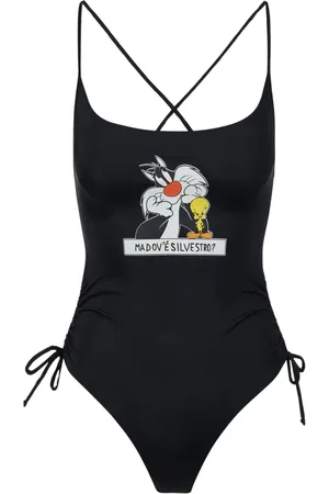 Iceberg Femme, Maillots de bain, Noir, Taille: 42 FR Une pièce noire avec impression Looney Tunes sur la poitrine