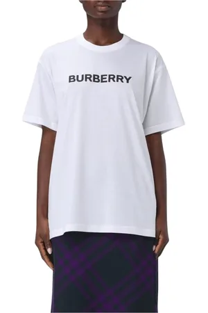 Burberry Femme, Tops, Blanc, Taille: 40 FR Tee-shirt Blanc Iconique avec Logo