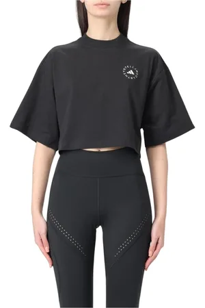 adidas Femme, Tops, Noir, Taille: 40 FR T-shirt Noir Col Rond Manches Courtes