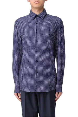 HUGO BOSS Homme, Chemises, Bleu, Taille: L Chemise à Pois Bleue Homme