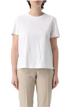 Max Mara Femme, Tops, Blanc, Taille: 36 FR T-shirt noir à col rond
