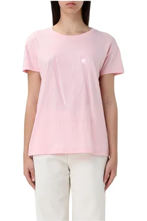 Armani Exchange Femme, Tops, Rose, Taille: 40 FR T-shirt noir avec logo en relief